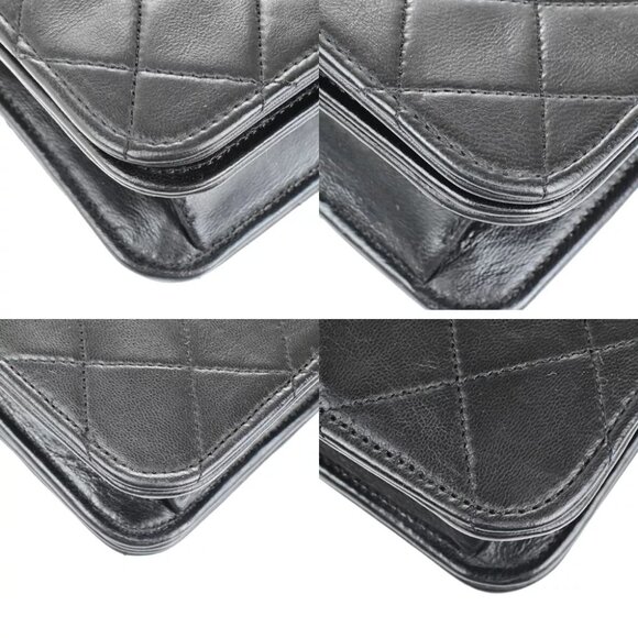 CHANEL CC Mini Matelasse Full Flap Chain Shoulder Bag Leather Black GHW 660RK817 - Picture 10 of 14